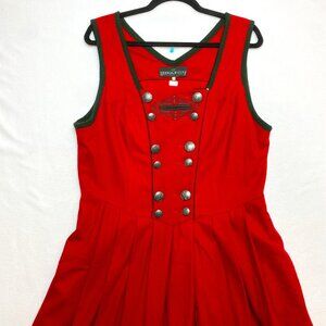 Vintage Berwin & Wolff German Trachten Dirndl Dress 44/ XL Red Apron Oktoberfest